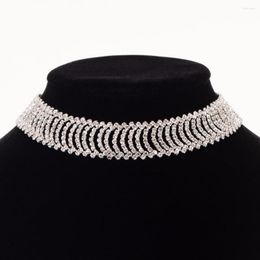 Choker Crystal Rhinestone Necklace Statement Luxury Women Fashion Chocker Collier Bijoux N306