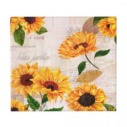 Table Mats Drying Mat Vintage Yellow Sunflowers On Old Letters Spaper Heat Insulation Holder Dish Cup Draining Pad Kitchenware