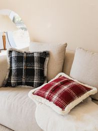 Pillow Plaid Cover Retro For Sofa Living Room 18 Plush Cosy Decorative Pillows Modern Home Decor