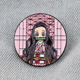 Brooches Kimetsu No Yaiba Badges With Anime Enamel Pin Lapel Cartoon On Backpack Decorative Jewellery Gift Accessories