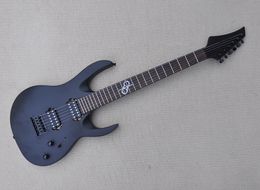 Matte Black Electric Guitar with Humbuckers Pickups Rosewood Fretboard 24 Frets Customizable