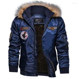 Men's Jackets Winter Military Bomber Jacket Coat Men Fur Collar Army Tactical Warm Fleece Liner Outerwear Parkas Hoodie Pilot 4XL