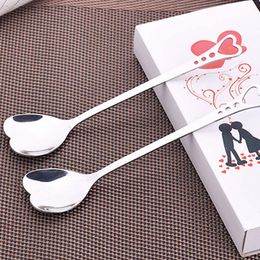 Spoons Pack Dessert Sugar Stirring Teaspoon Kitchen Accessories Heart Leaf Shape Dinnerware Coffee Spoon Stainless Steel Drop Deliver Smtoj