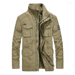 Men's Jackets Brand Military Jacket Men Nice Casual Stand Collar Long Men's Winter Autumn Cotton Hooded Mens Coat Big Size 4XL