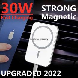 Fast Charge 30w Magnetic Car Phone Holder Wireless Charger for Macsafe iphone 13 12 Pro Max Mini Charging Stand