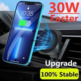 Fast Charge 30w Magnetic Wireless Chargers Car Phone Holder Stand Charging Station for Macsafe iphone 12 13 Pro Max Qi Charger