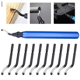 Professional Hand Tool Sets Handle Burr Metal Deburring Remover Cutting With 10pcs Rotary Deburr Blades Removing For Wooden Plastic