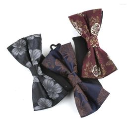 Bow Ties 2022 Business Floral Print Bowtie For Mens Shirt Cravats Neckwear Skinny Butterfly Tie Male Dress Collar Wedding