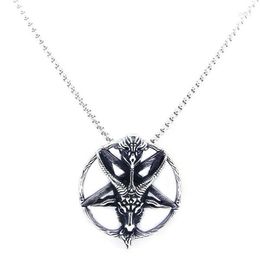 Pendant Necklaces Good Quality Polishing Goat Star 316 Stainless Steel Fashion Round Shape Bull Head