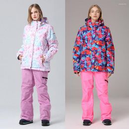 Skiing Suits Warm Ski Sets Women Waterproof Windproof And Snowboarding Jacket Pants Suit Female Costumes Outdoor SportWear