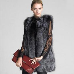 Women's Fur TUHAO Vintage Women Sleeveless Faux Vest Coat Woman Long Overwear Party Plus Size 4XL 3XL OFFICE Lady Female Overcoat LQ289