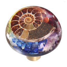 Jewellery Pouches TUMBEELLUWA Ammonite Colourful Stones Resin Crystal Drawer Knobs Pull Handle Cupboard Dresser With Screws Home Decor