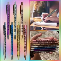 7pcs Description Seven Days A Week Mood Party Gel Pen Fun Ballpoint Pen Set Rhinestone Color Pens Creative Student Stationery