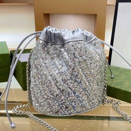Akşam çantası çanta küçük kova çantası çapraz gövde çekiliş çanta bayanlar omuz çantası kadınlar klasik gümüş zincir cüzdan marmont pullu 2023