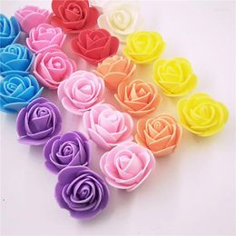 Decorative Flowers 50/100/200 Pieces Teddy Bear Of Roses Artificial Mini PE Foam Flower Head Handmade DIY Wedding Home Decoration