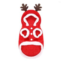 Dog Apparel Christmas Reindeer Outfit Warm Washable Hoodie Costume Coat Winter Jacket For Most Dogs Puppies Cats Cosplay