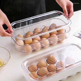 Storage Bottles Japanese-style Egg Box Drawer Type Kitchen Food Preservation Plastic Sealed With Lid 16-compartment Compartment