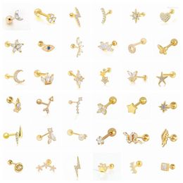 Stud Earrings Aide 1PCS Real 925 Sterling Silver For Women Piercing Cartilage Earring Minimalist Small Cute Earings Jewellery