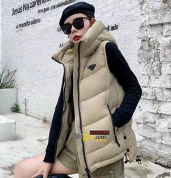 Парижская мода осень зимняя мода женские жилеты дизайнер высококачественных мужчин с хлопчатобумажной курткой с капюшоном Удобный теплый темперамент