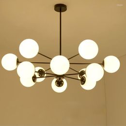 Chandeliers Retro Glass Ball Magic Bean Chandelier Decor LED Lamp Molecular Suspension Fixture Villa Parlour Bedroom Luxury G249