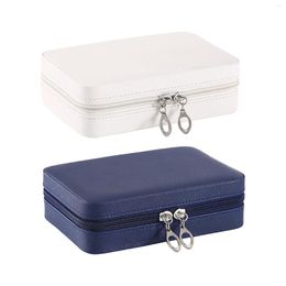 Jewelry Pouches Multifunctional Box With Mirror Waterproof PU Leather Organizer For Necklace