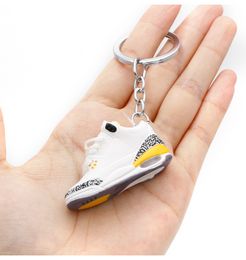 Keychains Lanyards Sneakers Keychain Trend Couple Bag Ornament 3D Stereo Mini Basketball Shoes Pendant Car Keyring Drop Delivery 2022 0B