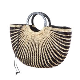 Tote Bag Straw Shoulder Bags Summer Yellow Straw Handbag HBP Pumpkin Holiday Beach Handbags Ladies Pocket Fashion Drawstring Purse