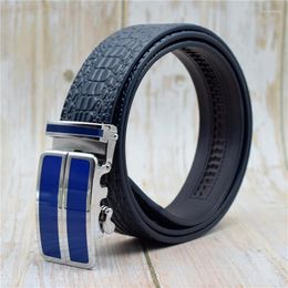 Belts Cow Leather Belt For Men 3.5CM Width Automatic Buckle Designer Black/white/blue/red Male Strap Plus Size 90-125CM