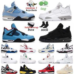 2023 With Box Original Basketball Shoes Jumpman 4 Black Cat men women 4s University Blue White Oreo mens trainer sports sneakers Jordam JERDON