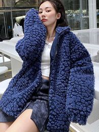 Women's Fur Plush Jacket Women Winter 2022 Korean Long Sleeve Version Of Loose Lamb Wool Faux Print Coat