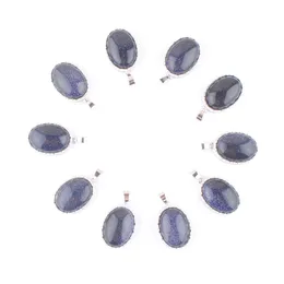Natural Stone Pendants Blue Sand Oval Shape Bead Man Women Popular Fashion Jewelry N3335