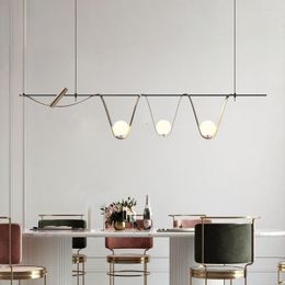 Chandeliers Minimalist Italian Light Luxury High-end Restaurant Chandelier Nordic Designer Simple Modern Model Room Bar