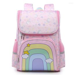 School Bags Brand Orthopaedic Kids Backpack Girls Princess Pink Bag Large Capacity Space Children&#39;s Schoolbag 1-3-6 Grade