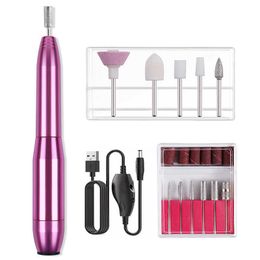 Nail Art Kits USB Electric Drill Machine Manicure Mini Portable Strong Polisher Grinder Sander Schuurmachine Pedicure Tools Kit