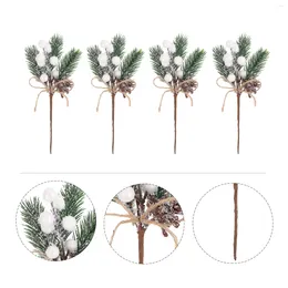 Decorative Flowers Berry Pine Christmas Artificial Xmas Pick Picks Fauxtree Spray Twig Decoration Decor Branches Wreath Flower Decors Branch