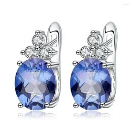 Stud Earrings Gem's Ballet 4.74Ct Natural Iolite Blue Mystic Quartz Gemstone Earings 925 Sterling Silver Women's Fine Jewellery