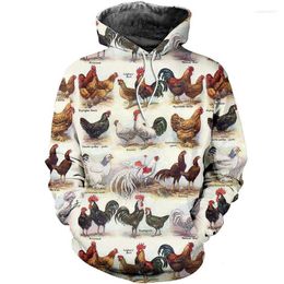 Men's Hoodies Autumn And Winter Fashion Zipper Hoodie 3D Printing Full Chicken Men Women Casual Street Sweatshirt