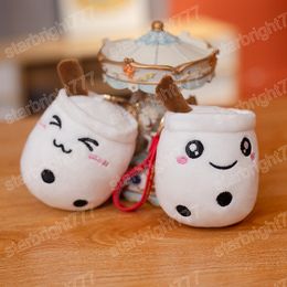 Kawaii Peluşe 10cm Kabarcık Çay Peluş Anahtarlıklar Güzel Dolgulu Yumuşak Sevimli Gıda Süt Çay Sırt Çantası Kolye Doğum Günü Hediyesi