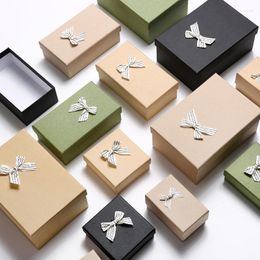 Gift Wrap 10pcs Cardboard Bows Jewellery Box With Lids Birthday Packaging Anniversaries Wedding Valentine's Day