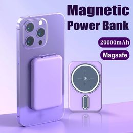 Bateria externa portátil bancos de energia magnética carregador de alta capacidade carregamento rápido sem fio para iphone xiaomi