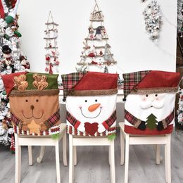 Chair Covers Christmas Ornament Cover Snowman Santa Claus Year Sleeve For Home Party Xmas Festival Decoration