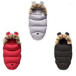 Stroller Parts 2022 Born Infant Sleeping Bag Baby Envelopes Sleepsack Warm Swaddle Wrap Robe Fur Collar