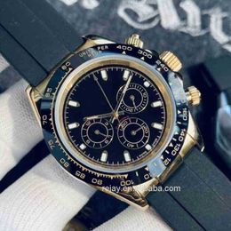 Luxury Mens Automatic Movement Watch Full Sapphire Glass Tona Series M116519 Simple Silver Dial Rubber Strap Master