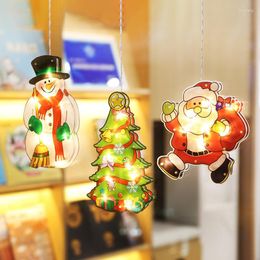 Christmas Decorations Lights Year Window Stickers Hanging Home LED Suction Cup Small Lanterns