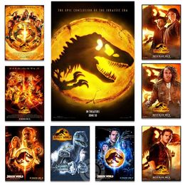 Tela Pittura Jurassic World Zoon Dominion Poster 2022 Nuovi film Stampe Poster Dinosauri Immagine di arte della parete Regalo Camera dei bambini Decorazione della casa Senza cornice