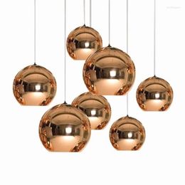 Chandelier Crystal Golden Luxurious Design Copper Shade Pendant Lamp Modern Ball Kitchen Lighting LED