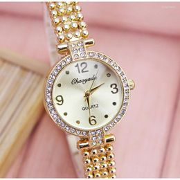 Wristwatches 2022 Women Ladies Fashion Dress Quartz Hand Catenary Diamond Watches Electronic Girls Clock Relog Mujer Jewellery