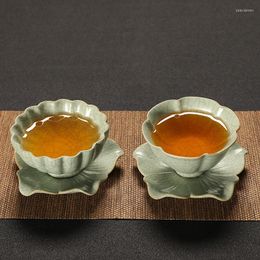 Tazze Piattini Ru Kiln Master Cup Line Tea Open Piece Single Kungfu Set Bowl