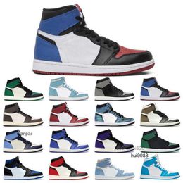 2023 Original Jumpman 1s basketball shoes 1 men's Turbo Green Hyper Royal UNC tie Dye Court Purple Bred Toe Cactus Jack Chicago Obsidian Jordam JERDON