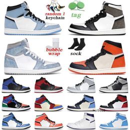 2023 university blue 1s men women basketball shoes dark mocha hyper royal shattered backboard mens trainer sports sneakers Jordam JERDON